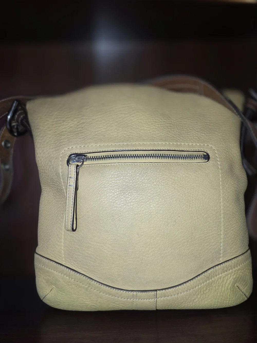 Coach Leather Crossbody Bag in Light Yellow